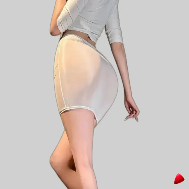 Mini Jupe Ice Silk Travesti mini-jupe ice silk sheer, vue 4