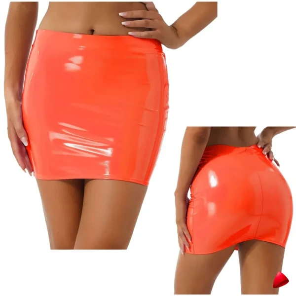 Mini Jupe Latex Travesti mini-jupe latex crayon, vue 2