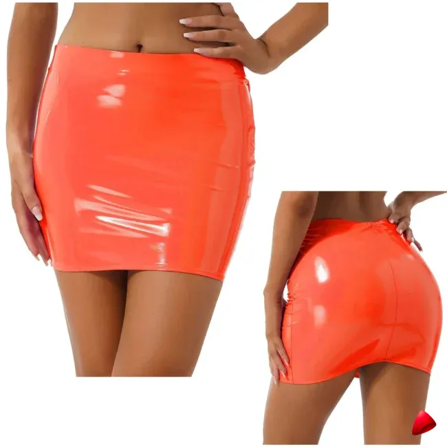 Mini Jupe Latex Travesti mini-jupe latex crayon, vue 2