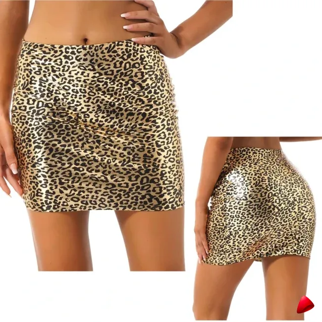 Mini Jupe Latex Travesti mini-jupe latex crayon, vue 4