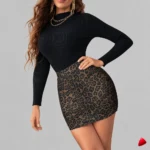 Mini Jupe Léopard Stretch Travesti mini-jupe léopard stretch, image principale, conçue pour morphologie homme féminisé