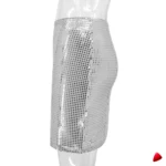 Mini Jupe Paillettes Travesti mini-jupe paillettes argent, vue 4