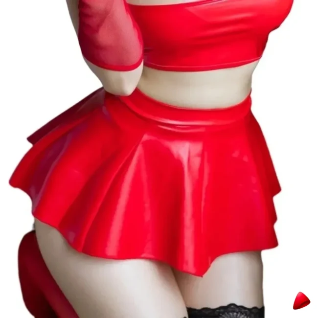 Mini Jupe Plissée Travesti mini-jupe plissée PU, vue 4