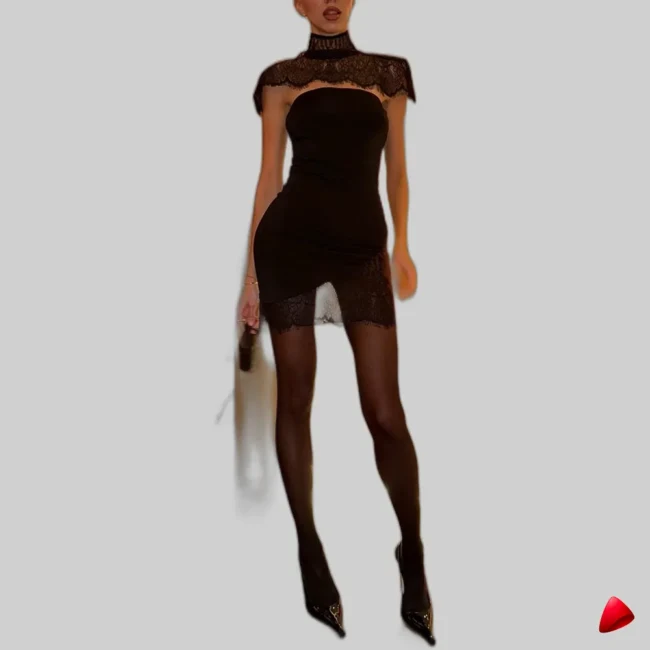 Robe Dentelle Travesti robe dentelle bustier, vue 4