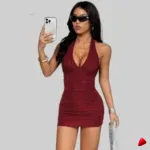 Robe Halter Drapée Travesti robe halter drapée, vue 4