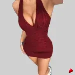 Robe Halter Drapée Travesti robe halter drapée, vue 5