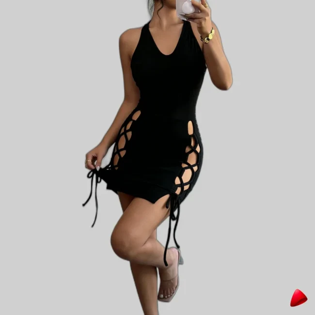 Robe Halter Travesti robe halter lacée, vue 3