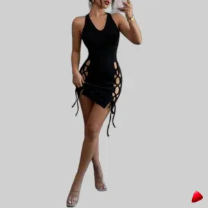 Robe Halter Travesti robe halter lacée, image principale, conçue pour morphologie homme féminisé