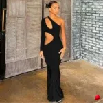 Robe Maxi Asymétrique Travesti robe maxi asymétrique, vue 2