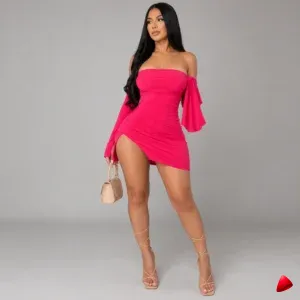 Robe Off-shoulder Travesti mini robe off-shoulder, image principale, conçue pour morphologie homme féminisé