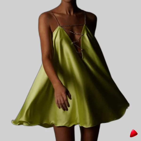Robe Satin Travesti robe satin chaîne, vue 2