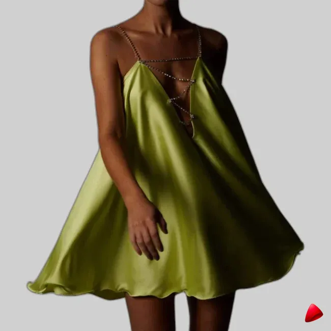 Robe Satin Travesti robe satin chaîne, vue 2