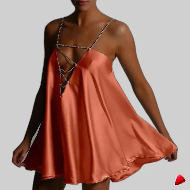 Robe Satin Travesti robe satin chaîne, vue 4