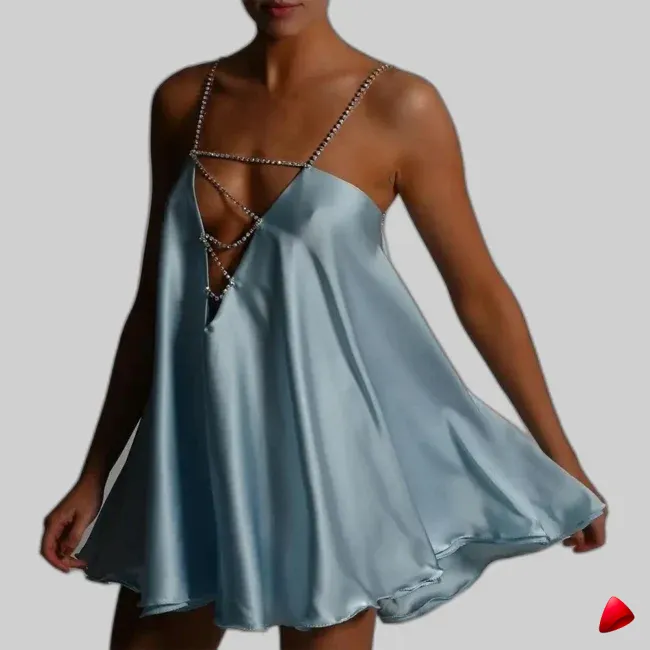 Robe Satin Travesti robe satin chaîne, vue 6