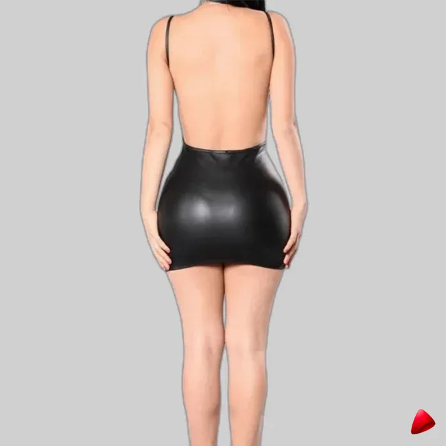 Robe Wet Look Travesti robe wet look bodycon, vue 2
