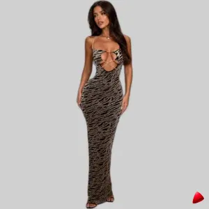 Robe Zèbre Travesti robe zèbre longue, image principale, conçue pour morphologie homme féminisé