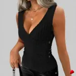 Tank Top Côtelé Travesti tank top côtelé, image principale, conçue pour morphologie homme féminisé