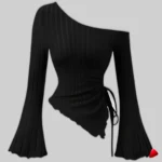 Top Asymétrique Travesti top asymétrique trompette, vue 2