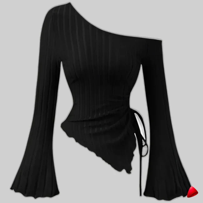 Top Asymétrique Travesti top asymétrique trompette, vue 2