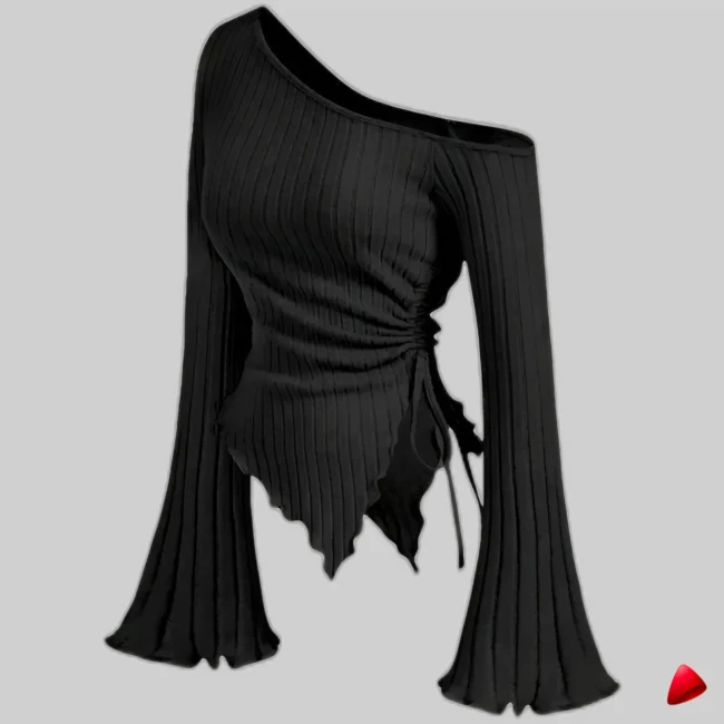 Top Asymétrique Travesti top asymétrique trompette, vue 4