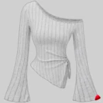 Top Asymétrique Travesti top asymétrique trompette, vue 6
