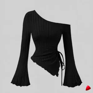 Top Asymétrique Travesti top asymétrique trompette, image principale, conçue pour morphologie homme féminisé