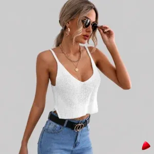Top Camisole Maille Travesti top camisole maille, image principale, conçue pour morphologie homme féminisé