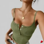 Top Corset Boutons Travesti top corset boutons, image principale, conçue pour morphologie homme féminisé