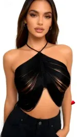 Top Halter Franges Travesti top halter franges, vue 2