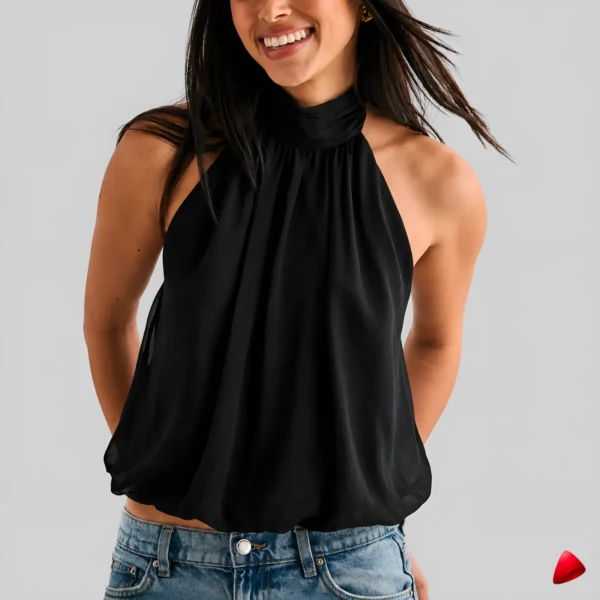 Top Halter Backless Travesti top halter backless, image principale, conçue pour morphologie homme féminisé