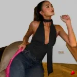 Top Foulard Travesti top foulard halter, image principale, conçue pour morphologie homme féminisé