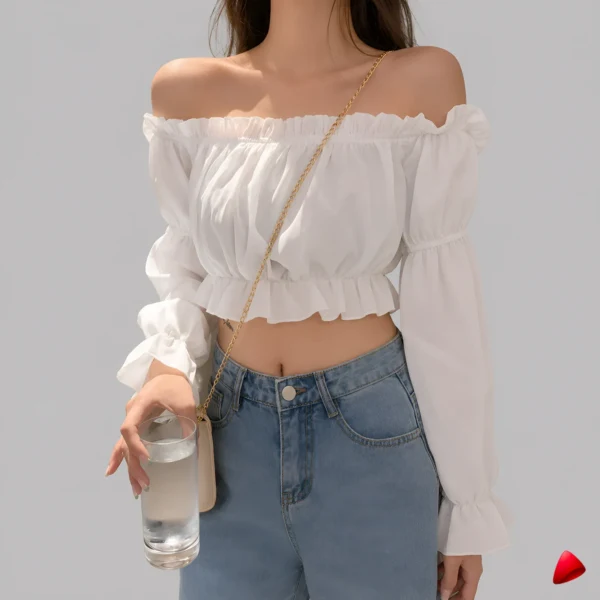 Top Tube Travesti top tube off shoulder, image principale, conçue pour morphologie homme féminisé