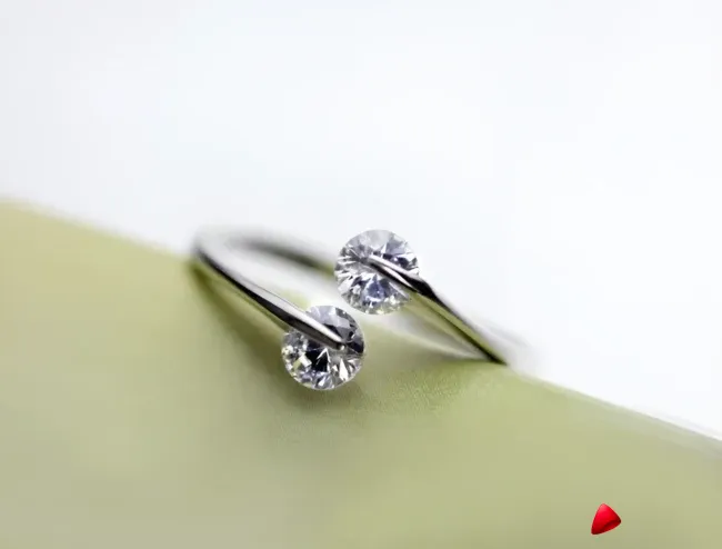 Bague Travesti Argent 925 Zircon AAAAA Ouverte Reglable - galerie