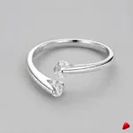 Bague Travesti Argent 925 Zircon AAAAA Ouverte Reglable - image principale