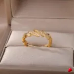 Bague Travesti Croix X Pave Zircon Or Acier - galerie