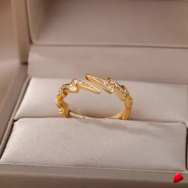 Bague Travesti Croix X Pave Zircon Or Acier - galerie