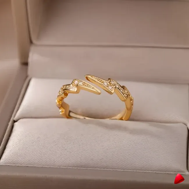 Bague Travesti Croix X Pave Zircon Or Acier - galerie