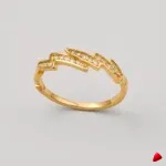 Bague Travesti Croix X Pave Zircon Or Acier - image principale