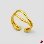 Bague Travesti Double Anneau Croise Or Acier - image principale
