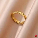 Bague Travesti Petales Bombes Or Acier Reglable - galerie