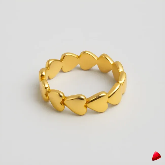 Bague Travesti Petales Bombes Or Acier Reglable - image principale
