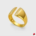 Bague Travesti Signet Pave Zircon Or Acier - image principale
