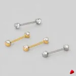 Barbell Travesti Bijou Corps Titane Zircon Filetage Interne - image principale