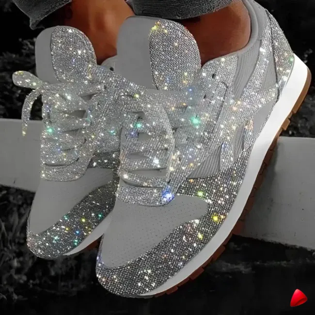 Basket Travesti Bling Strass Maille Plateforme Multi Coloris - galerie