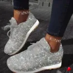 Basket Travesti Bling Strass Maille Plateforme Multi Coloris - galerie