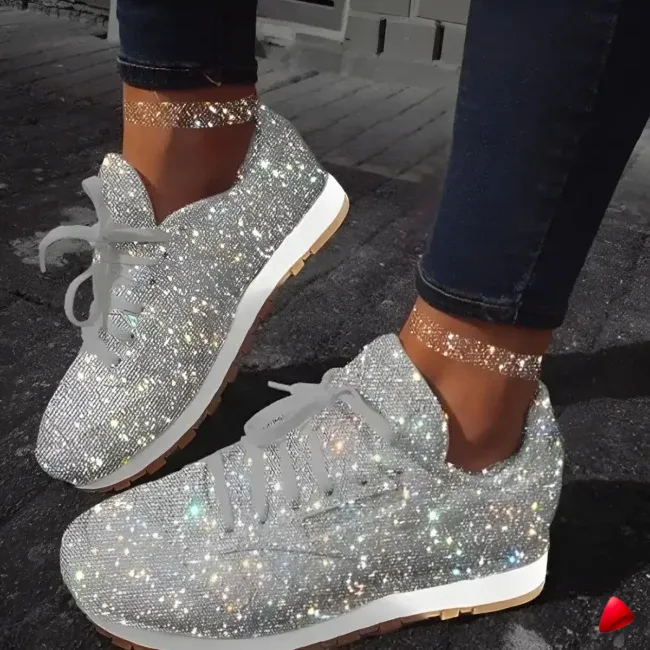 Basket Travesti Bling Strass Maille Plateforme Multi Coloris - galerie