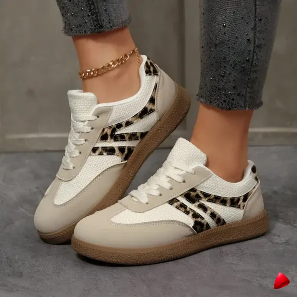 Basket Travesti Leopard Bandes Laterales Vintage Multi Coloris - galerie