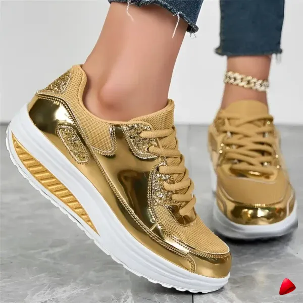 Basket Travesti Metallisee Plateforme Strass Sport Confort - galerie