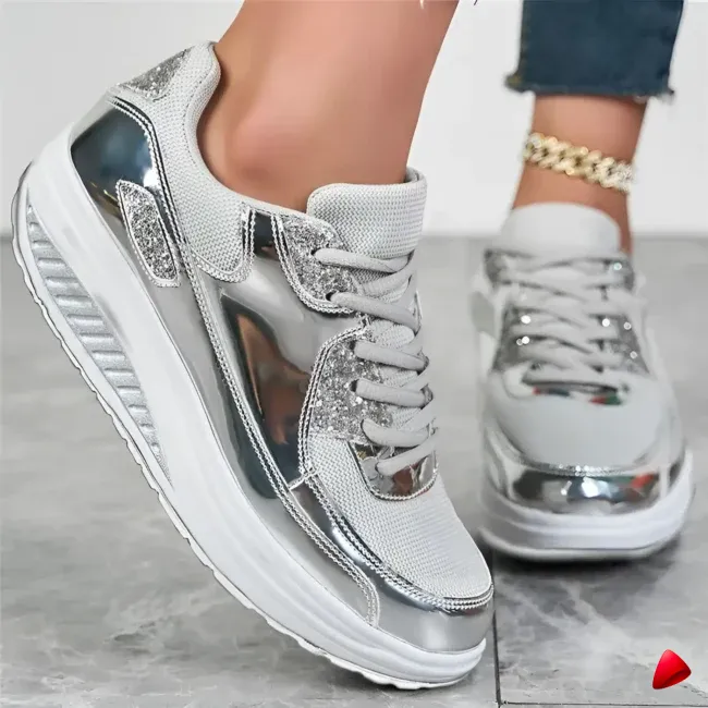 Basket Travesti Metallisee Plateforme Strass Sport Confort - galerie