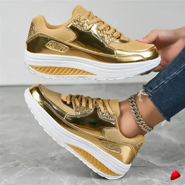 Basket Travesti Metallisee Plateforme Strass Sport Confort - galerie